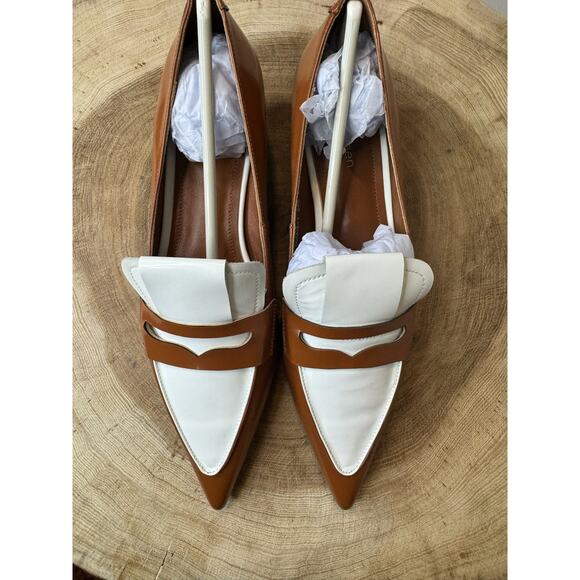 GiaoDeen Women’s Leather Kitten Pointed Toe Stiletto Mid Heel Pumps - Picture 3 of 11